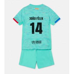 Barcelona Joao Felix #14 Tredje trøje Børn 2023-24 Kort ærmer (+ korte bukser)
